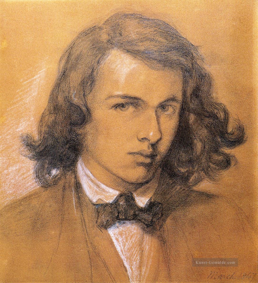 Selbst Porträt Präraffaeliten Bruderschaft Dante Gabriel Rossetti Ölgemälde